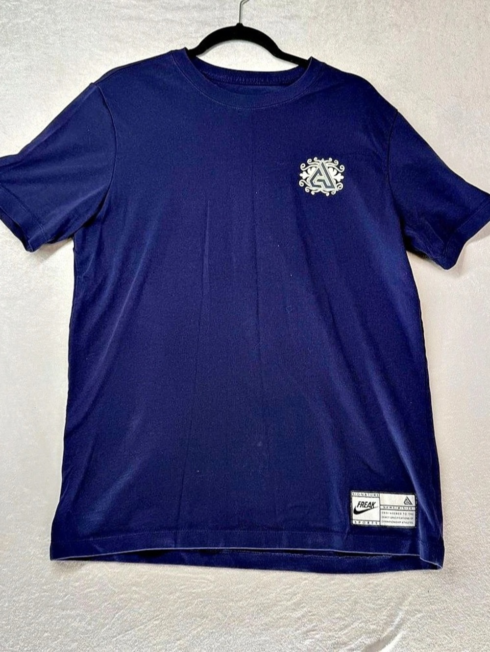 Nike Giannis Freak Logo T-Shirt Short Sleeve Tee in Blue Size Large